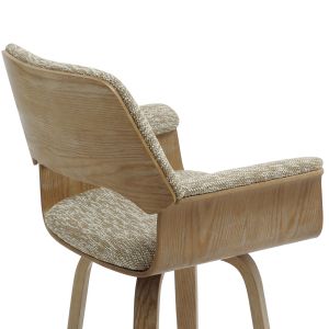 Bar stool Med.height Clipp .01 plywood whitewashed-beige fabric 57.5x53x98hcm Hm9987