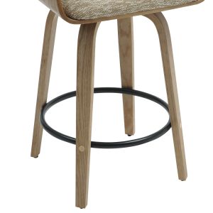 Bar stool Med.height Clipp .01 plywood whitewashed-beige fabric 57.5x53x98hcm Hm9987