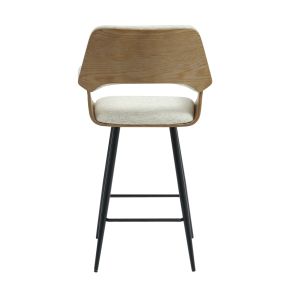 Bar stool Med.height Clipp .02 black metal legs-ecru fabric 57.5x53x98hcm Hm9987