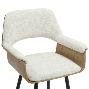 Bar stool Med.height Clipp .02 black metal legs-ecru fabric 57.5x53x98hcm Hm9987