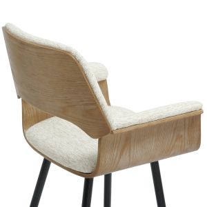 Bar stool Med.height Clipp .02 black metal legs-ecru fabric 57.5x53x98hcm Hm9987