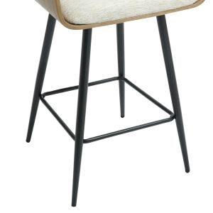 Bar stool Med.height Clipp .02 black metal legs-ecru fabric 57.5x53x98hcm Hm9987