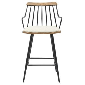 Bar stool Med.height Judi .02 black metal-ecru fabric 48x52x92hcm Hm9985