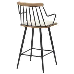 Bar stool Med.height Judi .02 black metal-ecru fabric 48x52x92hcm Hm9985