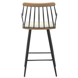 Bar stool Med.height Judi .02 black metal-ecru fabric 48x52x92hcm Hm9985