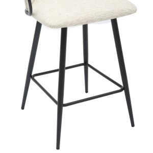 Bar stool Med.height Nebor .02 black metal frame-ecru fabric 53.5x51x90hcm Hm9986