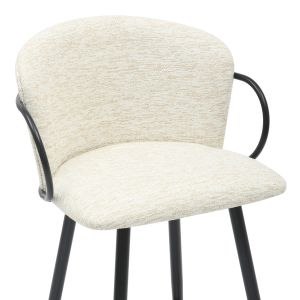 Bar stool Med.height Nebor .02 black metal frame-ecru fabric 53.5x51x90hcm Hm9986