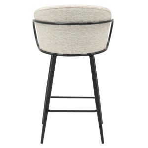 Bar stool Med.height Nebor .02 black metal frame-ecru fabric 53.5x51x90hcm Hm9986
