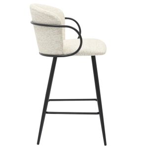 Bar stool Med.height Nebor .02 black metal frame-ecru fabric 53.5x51x90hcm Hm9986