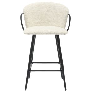 Bar stool Med.height Nebor .02 black metal frame-ecru fabric 53.5x51x90hcm Hm9986