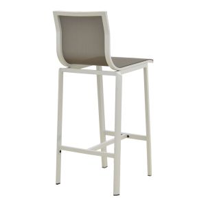 BAR CHAIR MELINA, ALUMINUM, STACKABLE IN WHITE - TEXTLINE IN GREY, 45X49X115 CM