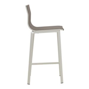 BAR CHAIR MELINA, ALUMINUM, STACKABLE IN WHITE - TEXTLINE IN GREY, 45X49X115 CM