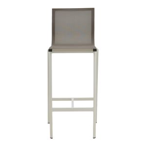 BAR CHAIR MELINA, ALUMINUM, STACKABLE IN WHITE - TEXTLINE IN GREY, 45X49X115 CM