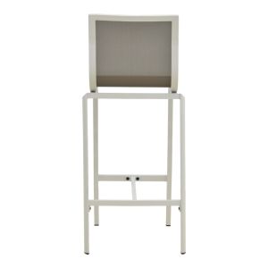 BAR CHAIR MELINA, ALUMINUM, STACKABLE IN WHITE - TEXTLINE IN GREY, 45X49X115 CM