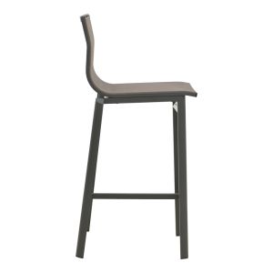 BAR CHAIR MELINA, STACKABLE ALUMINUM, ANTHRACITE-TEXTLINE, GREY NUANCE 45X49X115CM