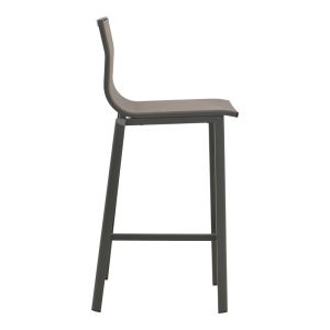 BAR CHAIR MELINA, STACKABLE ALUMINUM, ANTHRACITE-TEXTLINE, GREY NUANCE 45X49X115CM