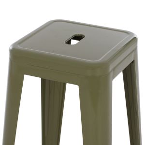 Bar stool Melita-pro Relix HM8642.43 metal in dark olive color 43x43x78hcm.