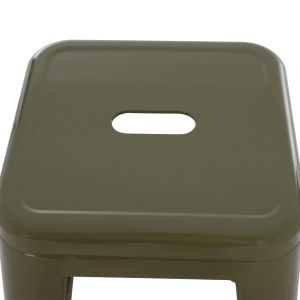 Bar stool Melita-pro Relix HM8642.43 metal in dark olive color 43x43x78hcm.