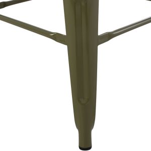Bar stool Melita-pro Relix HM8642.43 metal in dark olive color 43x43x78hcm.