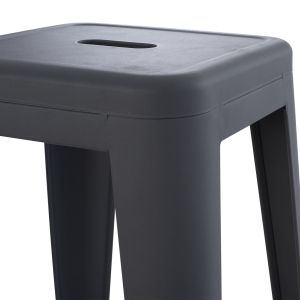 Bar stool Melita-pro Relix HM8642.50 metal in gray 43x43x78hcm.