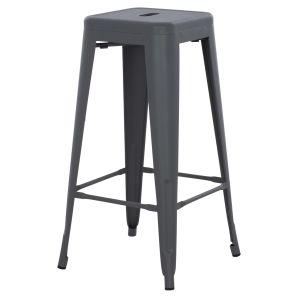 Bar stool Melita-pro Relix HM8642.50 metal in gray 43x43x78hcm.