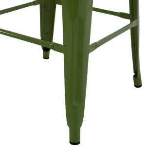Bar stool Melita-pro Relix Hm8642.53 metal in light olive green 43x43x78hcm.