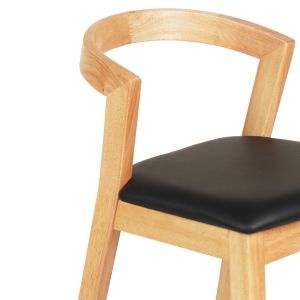 Bar stool Nami .01 rubber wood in oak-black Pu 47.5x59x102.5hcm Hm9952