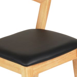 Bar stool Nami .01 rubber wood in oak-black Pu 47.5x59x102.5hcm Hm9952