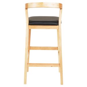 Bar stool Nami .01 rubber wood in oak-black Pu 47.5x59x102.5hcm Hm9952