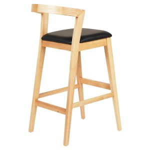 Bar stool Nami .01 rubber wood in oak-black Pu 47.5x59x102.5hcm Hm9952