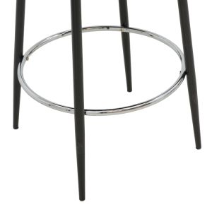 Bar stool Patrin dark gray color Pu-metal leg in black color