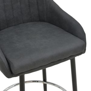 Bar stool Patrin dark gray color Pu-metal leg in black color