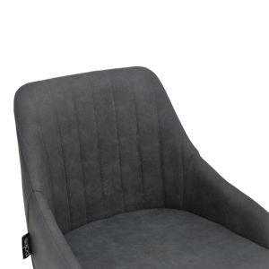 Bar stool Patrin dark gray color Pu-metal leg in black color