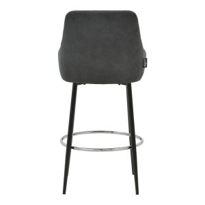Bar stool Patrin dark gray color Pu-metal leg in black color
