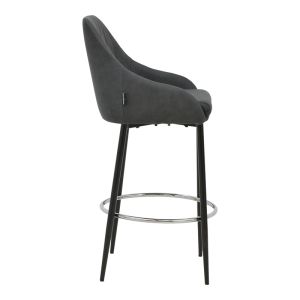 Bar stool Patrin dark gray color Pu-metal leg in black color