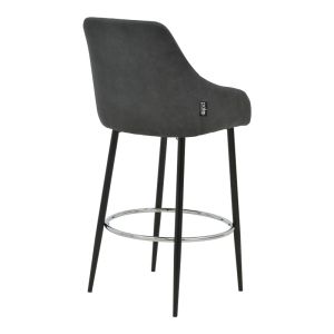 Bar stool Patrin dark gray color Pu-metal leg in black color