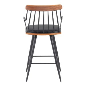 Bar stool Posse, metal, black, walnut, black, Pu, 48x54x92.5 cm