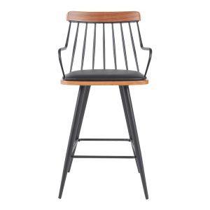 Bar stool Posse, metal, black, walnut, black, Pu, 48x54x92.5 cm