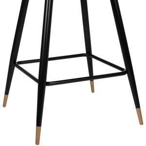 Бар стол Princess Vesna Hm8736,01 сив плюшен с черна метална рамка 50x50x90