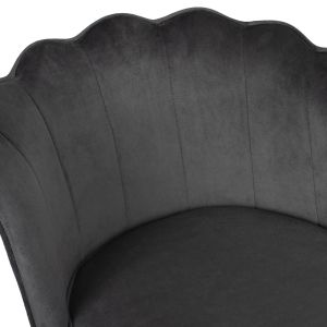 Бар стол Princess Vesna Hm8736,01 сив плюшен с черна метална рамка 50x50x90