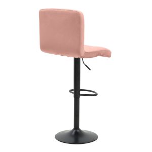 Remina bar stool with adjustable height, rotten apple color, velvet, black matte, base 44x44x112 cm