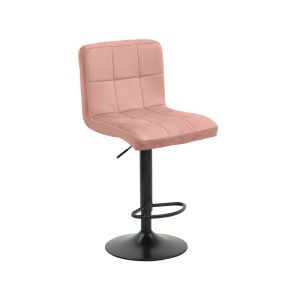 Remina bar stool with adjustable height, rotten apple color, velvet, black matte, base 44x44x112 cm