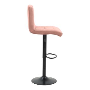 Remina bar stool with adjustable height, rotten apple color, velvet, black matte, base 44x44x112 cm