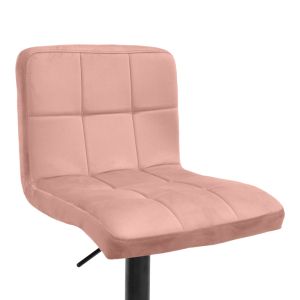 Remina bar stool with adjustable height, rotten apple color, velvet, black matte, base 44x44x112 cm