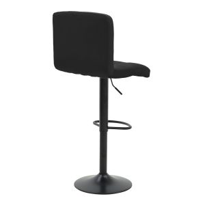 Remina bar stool with adjustable height, black velvet and black matte base 44x44x112cm
