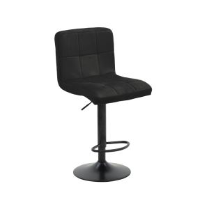 Remina bar stool with adjustable height, black velvet and black matte base 44x44x112cm