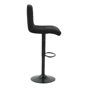Remina bar stool with adjustable height, black velvet and black matte base 44x44x112cm