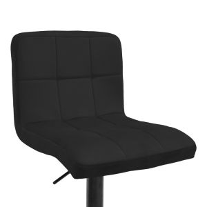 Remina bar stool with adjustable height, black velvet and black matte base 44x44x112cm
