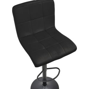 Remina bar stool with adjustable height, black velvet and black matte base 44x44x112cm