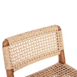 Bar stool Rosco Hm6134 teak in natural-veined rope in beige 47x52x100hcm.